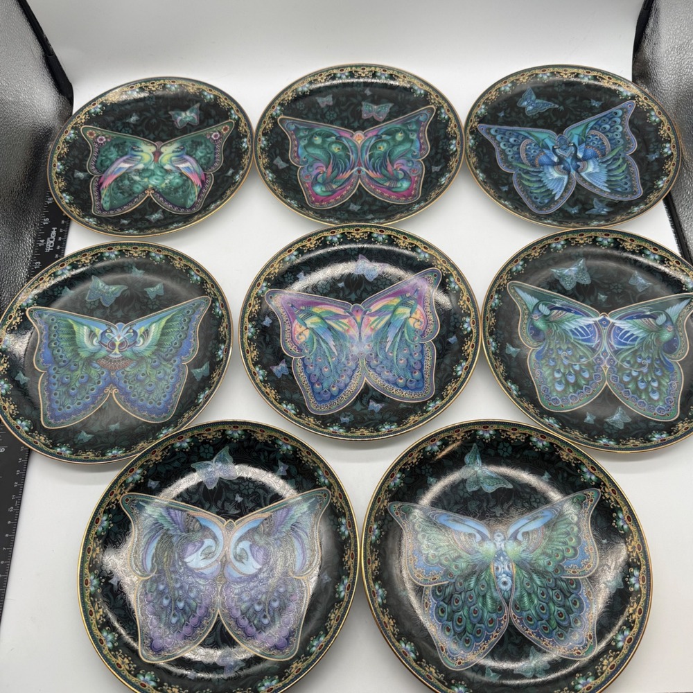 Bradford Exchange Enchanted Wings Oleg Gavrilov Butterfly Plates Full Set of 8